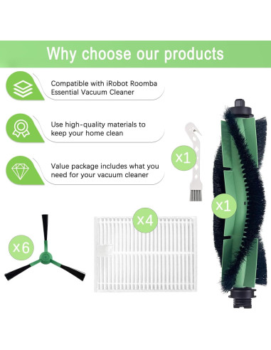 Piezas de Repuesto iRobot Roomba Y0140, Q0520, 11 Accesorios