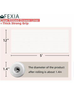 Forro de Estantería Antideslizante FEXIA 30cm x 1.5m Transparente 2