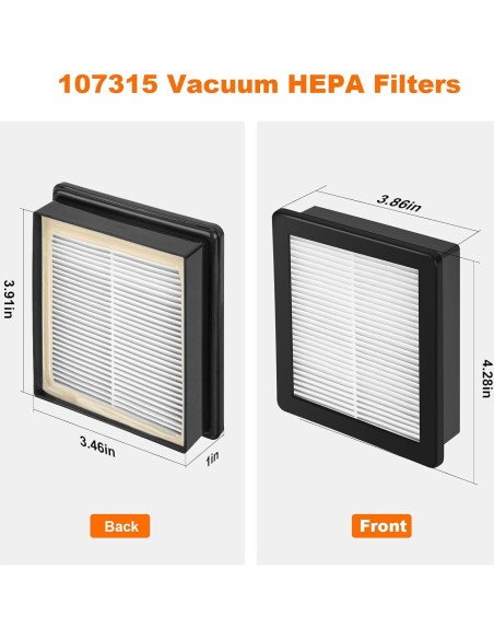 Filtro HEPA 107315 HomeInn para Aspiradoras ProTeam - Paquete de 2