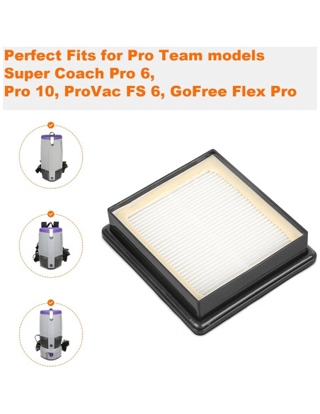 Filtro HEPA 107315 HomeInn para Aspiradoras ProTeam - Paquete de 2