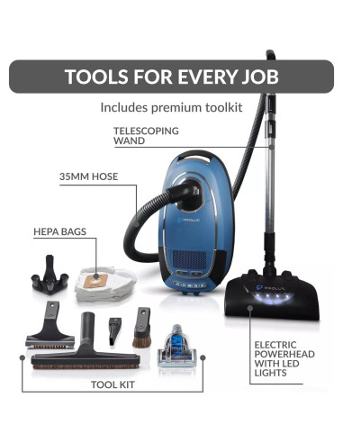 Aspiradora Prolux QX90 Bolsa HEPA 107 CFM 5 Velocidades