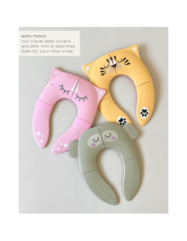 Asiento de Inodoro Portátil Hippypotamus para Niños Beige