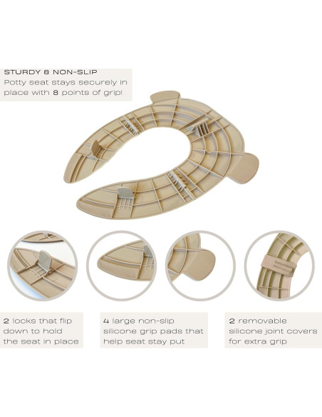 Asiento de Inodoro Portátil Hippypotamus para Niños Beige