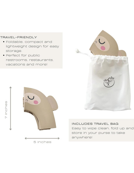 Asiento de Inodoro Portátil Hippypotamus para Niños Beige