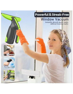 Aspiradora de Ventanas Inalámbrica Kiato RMWC04GN 200ml 2