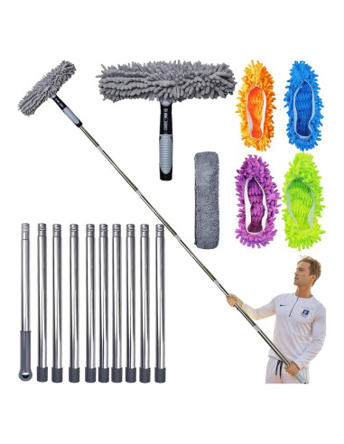 Limpiador de Ventanas 2 en 1 Tockrop con Raspador y Extensión 4.3m