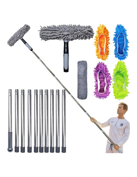 Limpiador de Ventanas 2 en 1 Tockrop con Raspador y Extensión 4.3m