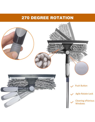 Limpiador de Ventanas 2 en 1 Tockrop con Raspador y Extensión 4.3m