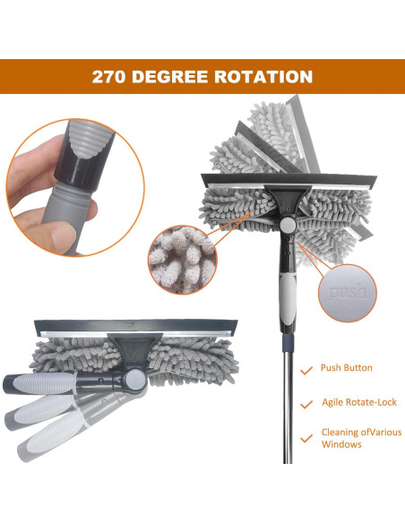 Limpiador de Ventanas 2 en 1 Tockrop con Raspador y Extensión 4.3m