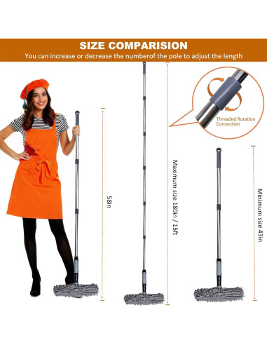 Limpiador de Ventanas 2 en 1 Tockrop con Raspador y Extensión 4.3m