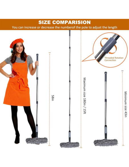 Limpiador de Ventanas 2 en 1 Tockrop con Raspador y Extensión 4.3m