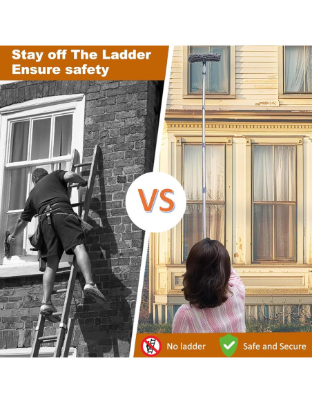 Limpiador de Ventanas 2 en 1 Tockrop con Raspador y Extensión 4.3m