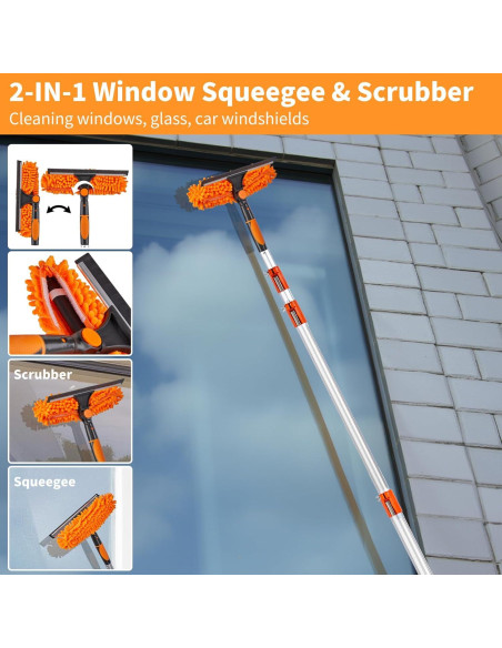 Kit de Limpieza de Ventanas VINGLI con Polo Extensible 1.22-7.32m