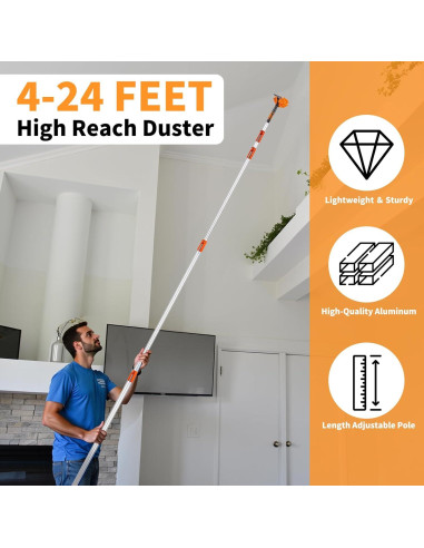 Kit de Limpieza de Ventanas VINGLI con Polo Extensible 1.22-7.32m