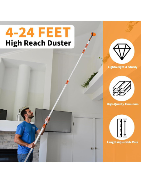 Kit de Limpieza de Ventanas VINGLI con Polo Extensible 1.22-7.32m