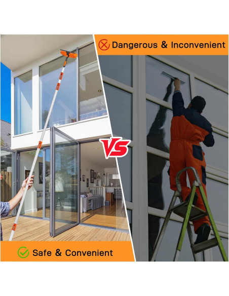 Kit de Limpieza de Ventanas VINGLI con Polo Extensible 1.22-7.32m