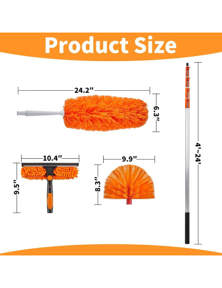 Kit de Limpieza de Ventanas VINGLI con Polo Extensible 1.22-7.32m