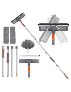 Kit de Limpieza de Ventanas Lajunven 3 en 1 con Poste Extensible 1.96 m