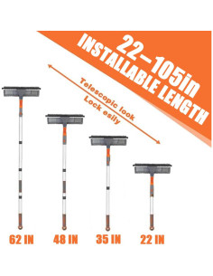Kit de Limpieza de Ventanas Lajunven 3 en 1 con Poste Extensible 1.96 m 2