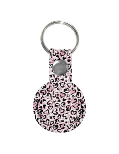 Funda de Llave Rnyleeg Diseño Corazón Leopardo Rosa