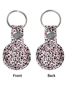 Funda de Llave Rnyleeg Diseño Corazón Leopardo Rosa 2