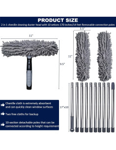 Limpiador de Ventanas 2 en 1 Toromp con Poste Extensible 3-4.3m 2