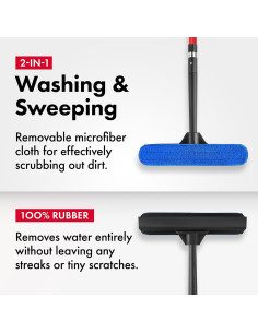 Limpiador de Ventanas 2-en-1 Tyroler con Mango Extensible 1.40-2.29m 2