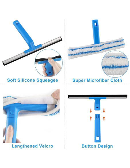 Kit de Limpieza de Ventanas Mitclear con Mango Telescópico 145 cm
