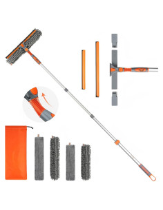 Limpiador de Ventanas 2 en 1 eazer con Raspador y Polo Telescópico