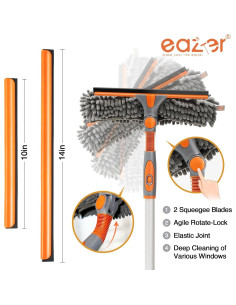 Limpiador de Ventanas 2 en 1 eazer con Raspador y Polo Telescópico 2