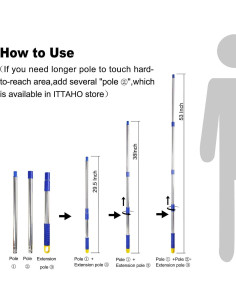 Limpiador de Ventanas ITTAHO 135 cm 2 en 1 con Raspador 2