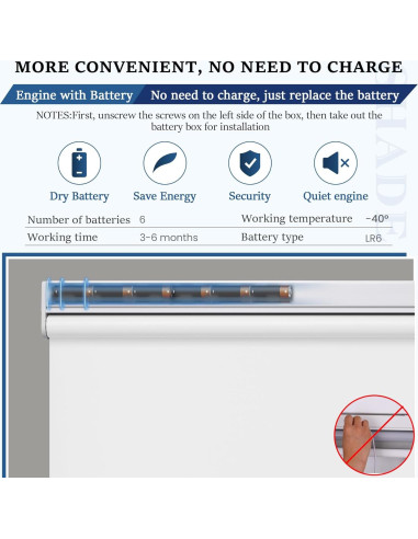 Persiana Motorizada Grandekor Blackout 89x183 cm Control Remoto
