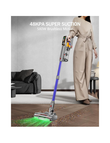 Aspiradora Inalámbrica DIFFULL V20 580W 48KPA 60 Min 1.8L