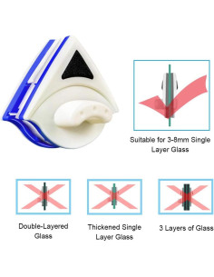 Limpiador de Ventanas Magnético Doble Cara Tiiyee 3-8mm 2