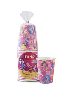Vasos de Papel Glad for Kids Mis Pequeños Ponis 200 Unidades 9 oz 2