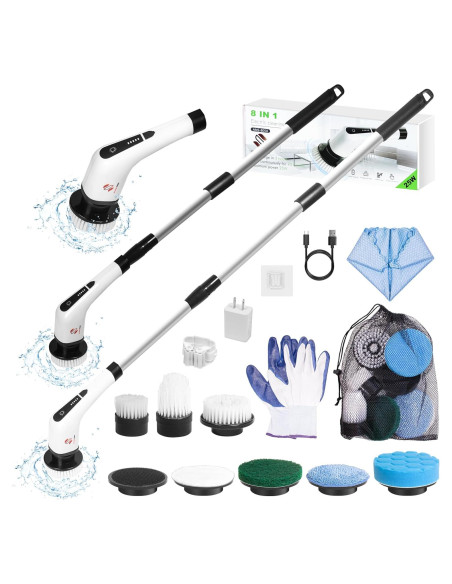 Limpiador Eléctrico de Espín Splendid Homes 8 Cabezas 2 Velocidades