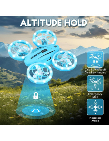 Mini Drone GoolRC M2 Azul RC LED para Niños con Volteretas