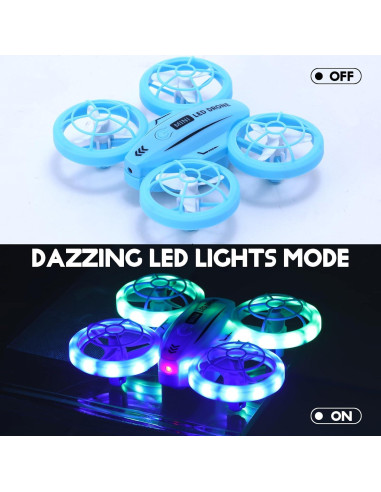 Mini Drone GoolRC M2 Azul RC LED para Niños con Volteretas