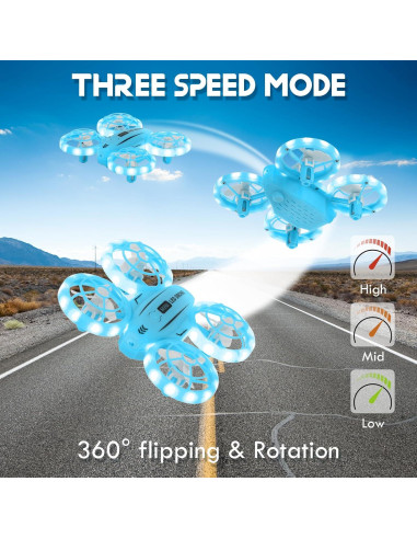 Mini Drone GoolRC M2 Azul RC LED para Niños con Volteretas
