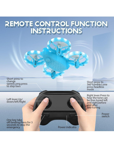 Mini Drone GoolRC M2 Azul RC LED para Niños con Volteretas