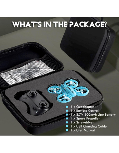 Mini Drone GoolRC M2 Azul RC LED para Niños con Volteretas