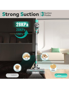 Aspiradora Inalámbrica DEVOAC S10K 350W 28KPa 6 en 1 1.2L 2