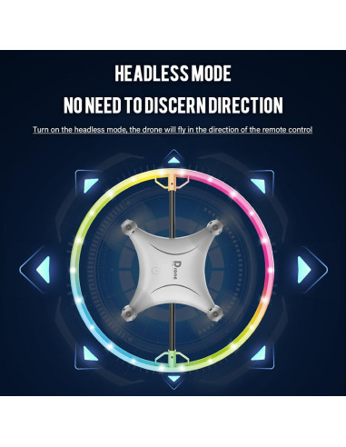 Dron Cuadricóptero ROUSKY BG022 con Control Remoto y LED