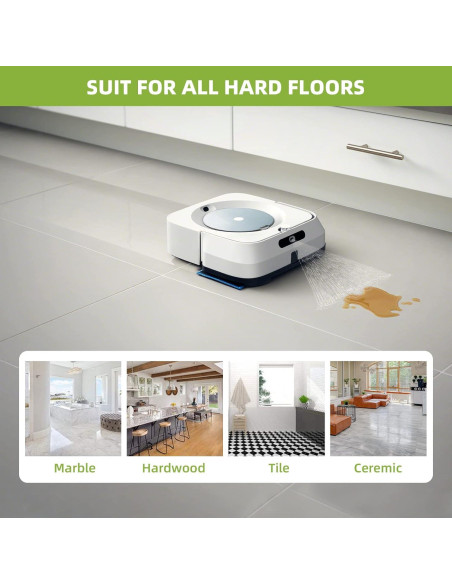 8 Almohadillas de Mopa Microfibra Boao para iRobot Braava Jet M6