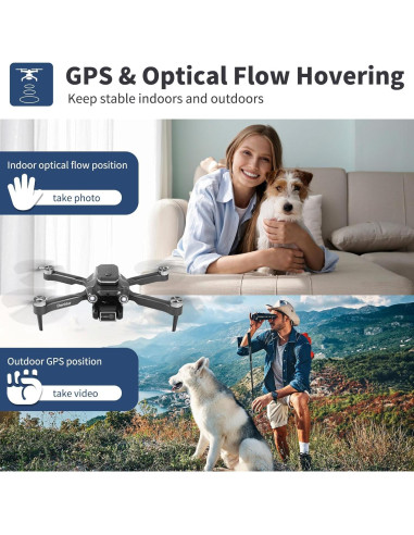 Drone GPS 4K Awaiymi Plegable con 2 Baterías y Cámara