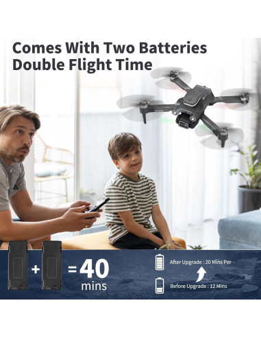 Drone GPS 4K Awaiymi Plegable con 2 Baterías y Cámara