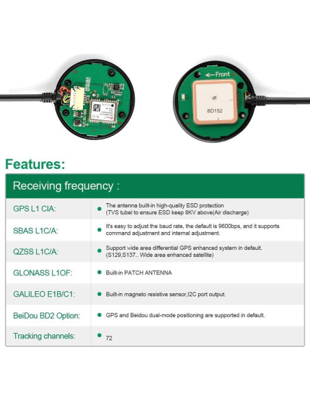 Módulo GPS BDS U-BLOX M8030 KT para Control de Vuelo APM