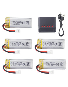 Baterías de Litio 5PCS 3.7V 600mAh Fytoo para Drones SYMA