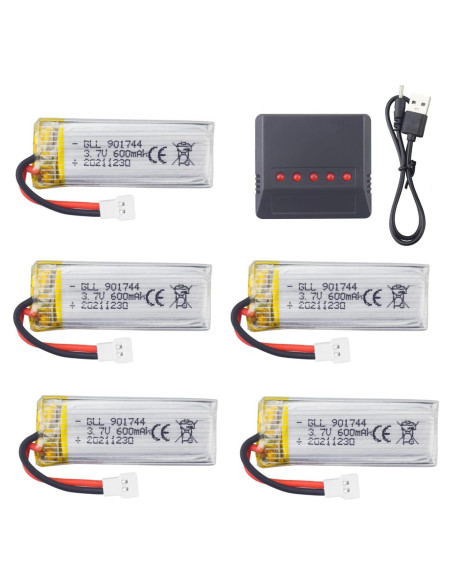 Baterías de Litio 5PCS 3.7V 600mAh Fytoo para Drones SYMA