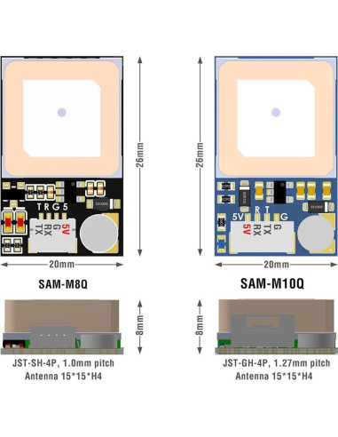 Módulo GNSS Matek SAM-M10Q con Recepción Cuádruple GPS/GLONASS